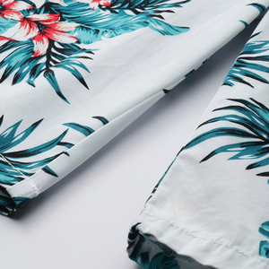 กางเกงขาสั้นผ้าโพลีเอสเตอร์ผู้ชายสีขาวทึบไฮสตรีทเป็นมิตรกับสิ่งแวดล้อมผ้านุ่มยืดหยุ่นสบายๆ - Product Image 1