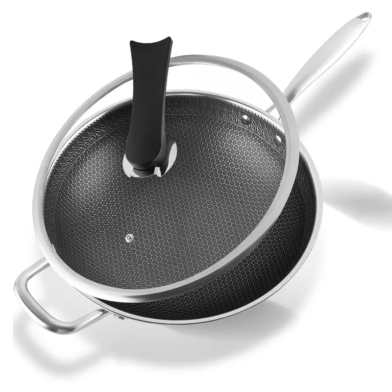 The same stainless steel wok of German shuangliren three layers and five layers 