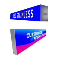 Écran d'affichage à LED intérieur en couleur publicité défilement barre de texte sans cadre matrice de points bordure étroite enseignes électroniques en métal