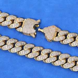 Chaîne Miami Cuban en Moissanite VVS1 testée au diamant, plaqué or 18 carats sur argent 925, bijoux Hip Hop personnalisés, unisexe - Product Image 5