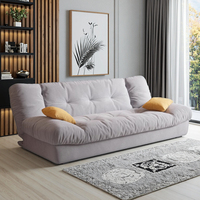 Sofá Cama Plegable Convertible Moderno y Portátil, Tapizado en Tela con Estructura Metálica, 3 Plazas, Respaldo Acolchado, para Sala de Estar o Baño