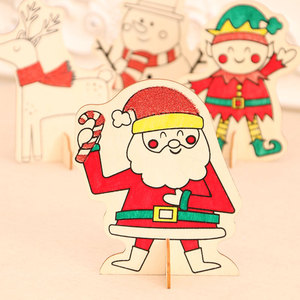 Christmas wooden ornaments, drawing <b>kits</b>, kindergarten <b>DIY</b> crafts, educational toys, small gifts. - Product Image 2