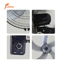 Ventilateur mural oscillant rechargeable de 16 pouces à 3 vitesses, fonctionnant sur courant alternatif
