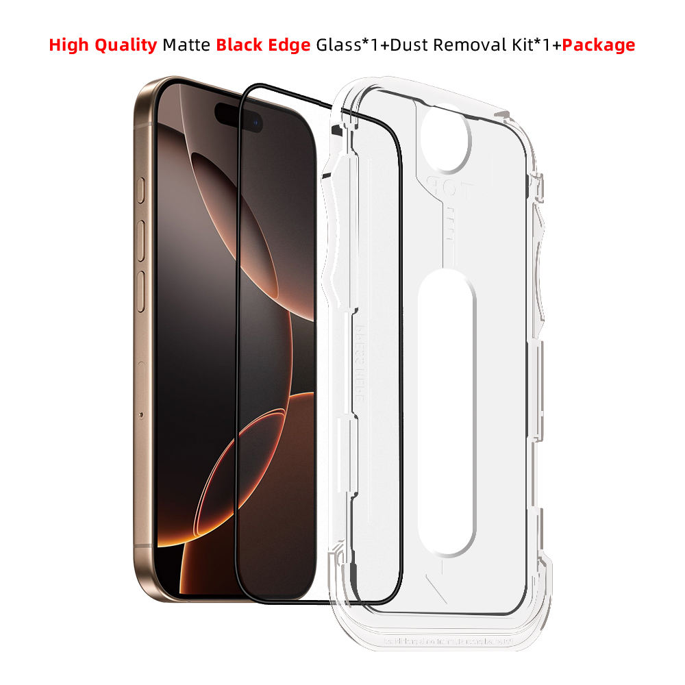High Quality Matte Black Edge Glass+Dust Removal Kit+Package