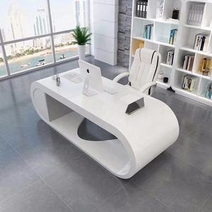 Table d'ordinateur de bureau Secrétaire en bois avec tiroirs CEO Table de travail en marbre acrylique - Product Image 4