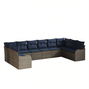 Outdoor <b>Rattan</b> <b>Sofa</b> Set With Cushions 10 Seat Contemporary Garden Furniture Weather Resistant - Product Image 1