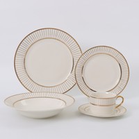 Vaisselle de luxe personnalisée en gros, sans plomb ni cadmium, en céramique d'os, élégante, pour la cuisine et la salle à manger