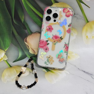 เคสโทรศัพท์ใสลายดอกไม้เชอร์รี่น่ารักพร้อมสายรัดข้อมือลูกปัดฝาครอบป้องกันโปร่งใสสำหรับ iPhone 17 PRO MAX Samsung <span class=keywords><strong>OPPO</strong></span> VIVO - Product Image 2