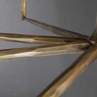 Lustre d'îlot linéaire de luxe moderne, cadre en laiton torsadé, bougies en cristal, LED à économie d'énergie, lumière blanche chaude douce 2700K, suspension