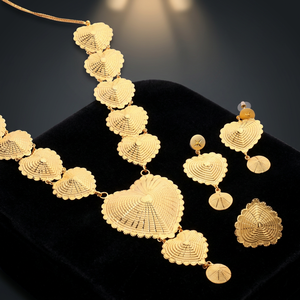 Juego de Collares Largos de Oro Laminado de 14K, 18K y 24K al por Mayor, Diseño Tradicional y de Boda, Conjunto de Joyería Larga de Moda - Product Image 2