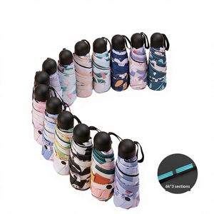Parapluie manuel anti-UV pour femme, toutes saisons, petit, portable, ultra-léger, capsule, cinq plis, 6 baleines, cadeau d'affaires - Product Image 1