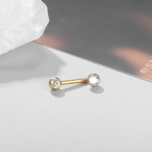 Lingchee G23 Titane Christina Vertical Capuche Piercing Or Couleur Lèvres Piercing Zircon Sexy Femmes Piercing Corps Bijoux 14G - Product Image 3