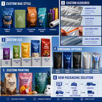 Op maat gemaakte bedrukte hoog-barrière stand-up pouch, food grade, BPA-vrij, Mylar zak voor verpakkingen van snacks, noten en koekjes
