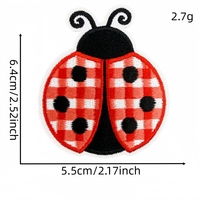 Nouvelles Appliques Brodés Thermocollants Coccinelle Rouge Mignonne Dessin Animé pour Vêtements et Accessoires DIY