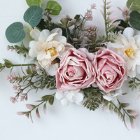 Guirlande de roses en fer forgé de style nordique transfrontalier, fleurs artificielles, décoration murale pour la maison, panier suspendu à motif floral doux
