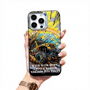 Coque de téléphone <span class=keywords><strong>pour</strong></span> <span class=keywords><strong>iPhone</strong></span> 17/16/15/14 ProMax, motif camion tout-terrain jaune, style graffiti, antichoc, accessoires mobiles - Product Image 1
