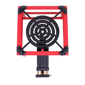 <span class=keywords><strong>Marco</strong></span> de acero de ángulo rojo Quemador de hierro fundido negro Estufa de gas Cocina portátil al aire libre para acampar o viajes - Product Image 2