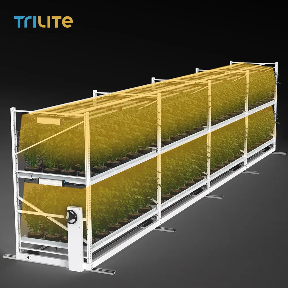 Hot Hydroponics Multi Layers Vertical Rolling Bench Grow Rack