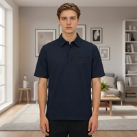 Chemise de golf pour homme à manches courtes, respirante, anti-transpiration, séchage rapide, tissu polyester tricoté anti-rides, fermeture boutonnée