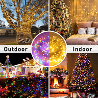 Guirlande lumineuse LED bicolore à brancher avec télécommande, blanc chaud, changement de couleur Mticolor pour la décoration de Noël, de mariage, de patio, de chambre à coucher