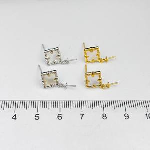 22377DIY Pendientes de Plata de Ley S925 de Moda Sencilla con Cuentas Redondas de 9-15 mm, Base Vacía y Accesorios de Perlas para Oreja - Product Image 4