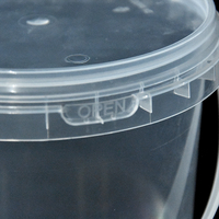 Récipient de qualité alimentaire OEM transparent pour noix, yaourt, bonbons, confiture, blanc, seau en plastique avec couvercle
