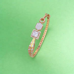 Elegante regalo de aniversario de bodas, brazalete de lujo con diamantes de oro, diseño geométrico, joyería fina para mujer - Product Image 2