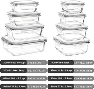 Juego de Recipientes de Vidrio Borosilicato para Almacenamiento de Alimentos, Libres de BPA, Precio al por Mayor, Directo de Fábrica - Product Image 3