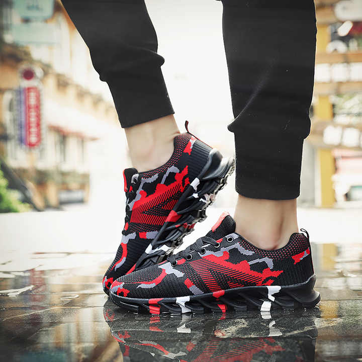 Venta al por mayor casual camuflaje volando tejida cuchilla zapatillas de  deporte hombres tenis hombre deportiva