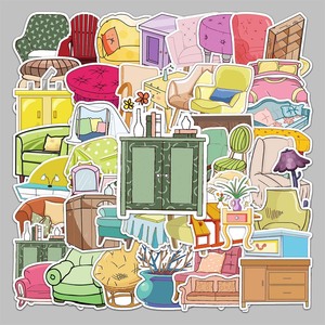 50個売れ筋漫画かわいいフレッシュアートシンプル自然楽しい家具ステッカースーツケース電話ケースヘルメットヘッドホンステッカー - Product Image 5