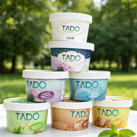 Gobelet en papier pour crème glacée à paroi simple, de qualité alimentaire, biodégradable, recyclable, écologique, avec logo personnalisé imprimé