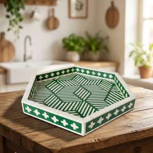 Plateau de service ovale de luxe jetable en os incrusté, couleur personnalisable, finition polie, design classique, excellente qualité, pour la maison - Product Image 1