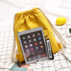 Borsa in tela da ragazza con coulisse, tinta unita, semplice, 2025, versione coreana, borsa da <span class=keywords><strong>donna</strong></span>, <span class=keywords><strong>zaino</strong></span> con coulisse - Product Image 2