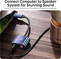 Biaze Y115 Adaptador Externo Estéreo USB-C a Jack de 3.5mm para Auriculares/Micrófono para Windows, Mac, Linux, PS5, PS4 (Gris)