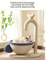 USMILEPET Griffoir et Lit pour Chat 2 en 1 en Sisal Naturel, Planche à Griffer Écologique en Sisal pour Chatons d'Intérieur, Nid Griffoir pour Chat