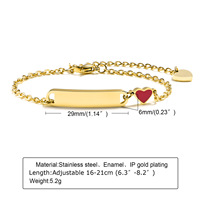 Charme Blanc Bend Marque Amour Époxy Bracelet Enfants Dames Bracelet En Acier Inoxydable Grossiste