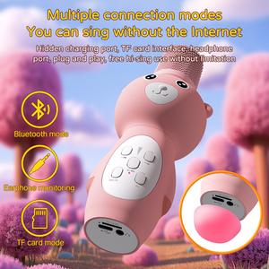 Microphone Karaoké Enfant Animaux Mignons 5.4 – Élimination du son original en un clic, Changeur de <span class=keywords><strong>Voix</strong></span> Magique, prend en charge la carte TF - Product Image 2