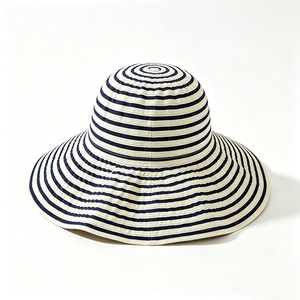 Summer Nautical Striped Unisex Oversized Wide Brim UV Protection <b>Foldable</b> Beach Fishing Sports Daily Outdoor Hat - Product Image 3