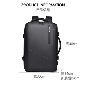 Mở rộng kinh doanh da túi máy tính với xe đẩy, công suất lớn, đa chức năng ba lô, USB giao diện Ba lô - Product Image 2