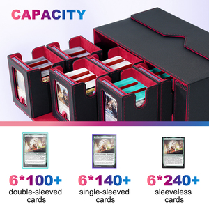 JUZI 7 en 1 Caja de Almacenamiento de Cartas de Cuero con Carga Lateral y Soporte Magnético de 35 Puntos, Caja Personalizada para Mazos TCG Pokémon Yugioh - Product Image 3