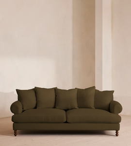 Canapé moderne de luxe pivotant et inclinable avec cadre en bois et revêtement en tissu - Product Image 1