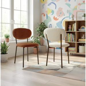 Fauteuil rembourré Polly Designer en velours Teddy et Coco Boucle, cuir écologique souple, blanc, ultramarine, marron basalte, rose, corde, rouille - Product Image 2