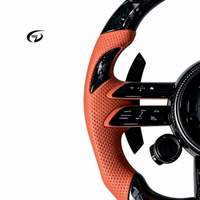 Volant en fibre de carbone forgée orange adapté aux améliorations intérieures Mercedes-AMG W223 W205 GT GT50 GT63 GT63S