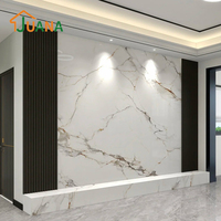 Panneau mural en marbre UV certifié ISO9001, plaques en PVC marbré, revêtement UV, décoration murale intérieure pour projet hôtelier