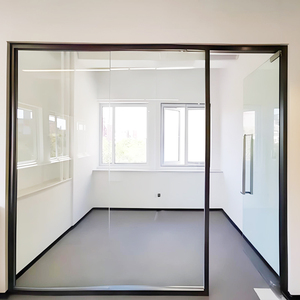 Cloison pliante accordéon sans cadre en verre, mur de verre insonorisé, séparateur de <span class=keywords><strong>bureau</strong></span>, panneau de verre entièrement transparent, <span class=keywords><strong>grand</strong></span> espace de <span class=keywords><strong>bureau</strong></span> - Product Image 1