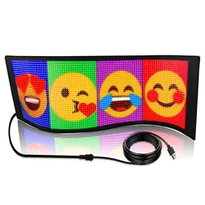 Scrolling Advertising USB LED Store Sign App Custom Text GIF Signs Flexible Animation Led Display for Store Car Bar Hotel