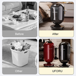 UFORU Big Trash <strong>Bin</strong> <strong>Large</strong> Capacity Plastic Waste <strong>Bins</strong> with Lid Kitchen Office Hotel Restaurant Home Use Oval Trash Can Dustbin - Product Image 4