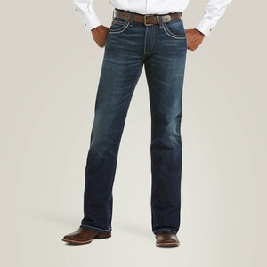 <span class=keywords><strong>Jeans</strong></span> da uomo con cuciture spesse in Denim <span class=keywords><strong>Super</strong></span> impilabili con taglio Semi svasato aderente - Product Image 1