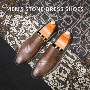 Zapatos de boda para hombre con punta en pico, sin cordones, parte superior de PU, plantilla de EVA, para primavera, verano y otoño. - Product Image 2
