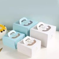Boîte à gâteau en carton blanc, boîte cadeau écologique pour mariage et fête, boîte d'emballage